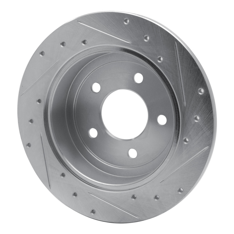 Chrysler Town & Country Brake Rotor (1) - Rear Left - R1 Concepts - Drilled & Slotted - Silver - `97-`07